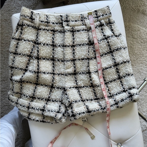 Anine Bing Becky Shorts Beige Plaid Size 6 DK36 NWT New - Picture 14 of 15
